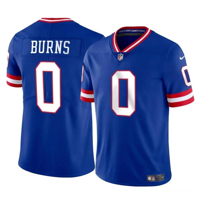 Men's New York Giants #0 Brian Burns Blue Throwback Vapor Untouchable Limited Football Stitched Jersey